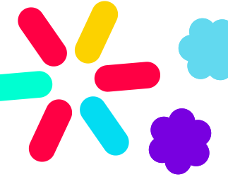 Abstract shapes in this website's color scheme.